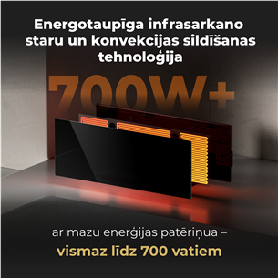 Aeno, 700 W, juodas - Išmanus elektrinis šildytuvas