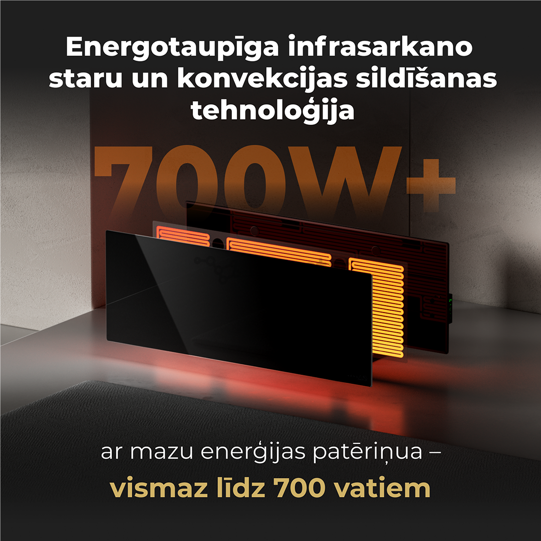 Aeno, 700 W, juodas - Išmanus elektrinis šildytuvas