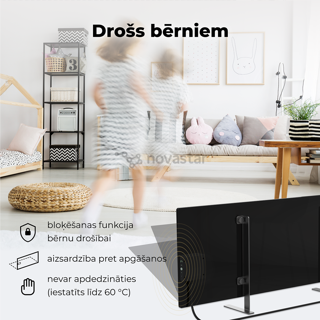 Aeno, 700 W, juodas - Išmanus elektrinis šildytuvas