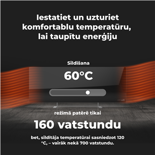 Aeno, 700 W, juodas - Išmanus elektrinis šildytuvas