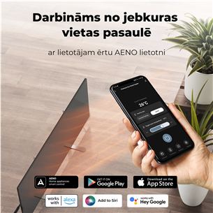 Aeno, 700 W, juodas - Išmanus elektrinis šildytuvas