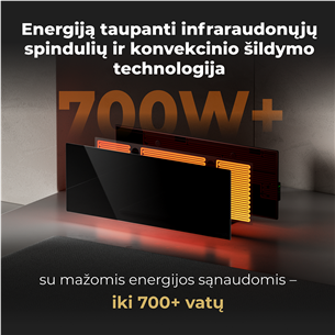 Aeno, 700 W, juodas - Išmanus elektrinis šildytuvas