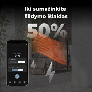 Aeno, 700 W, juodas - Išmanus elektrinis šildytuvas