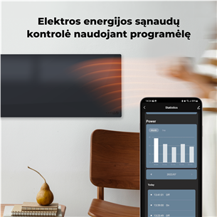 Aeno, 700 W, juodas - Išmanus elektrinis šildytuvas
