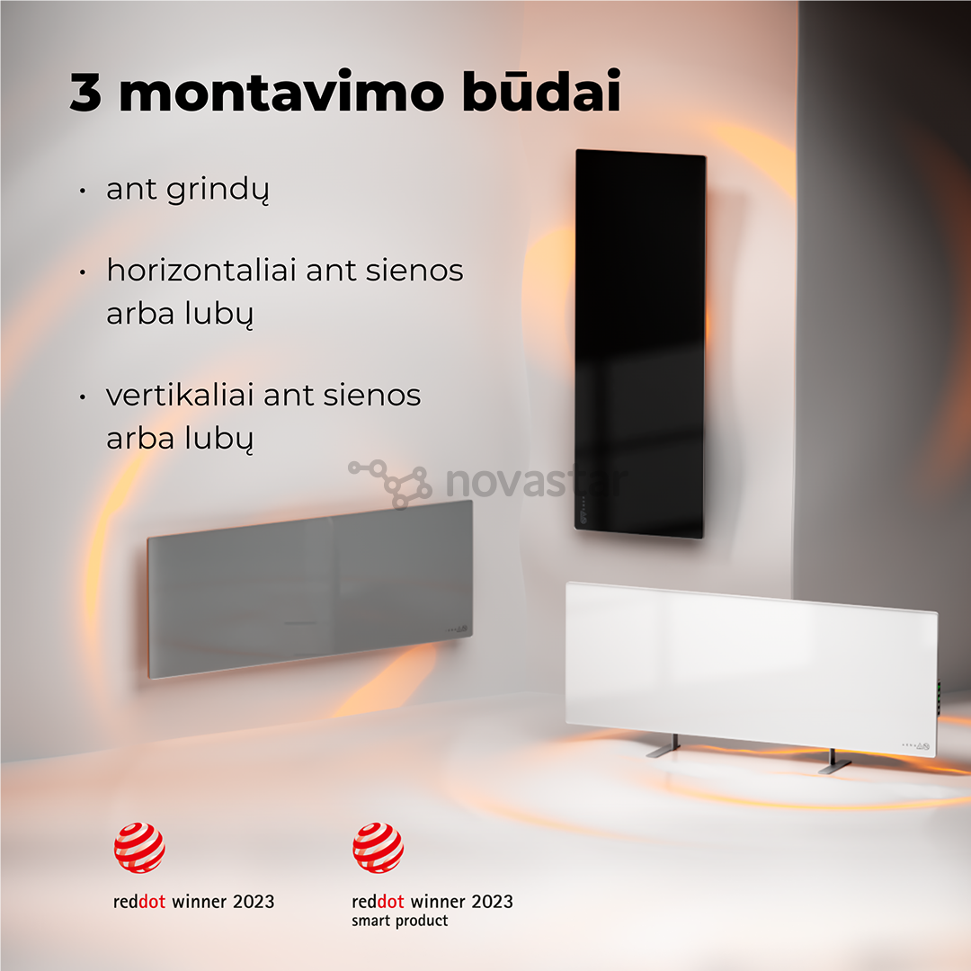 Aeno, 700 W, juodas - Išmanus elektrinis šildytuvas