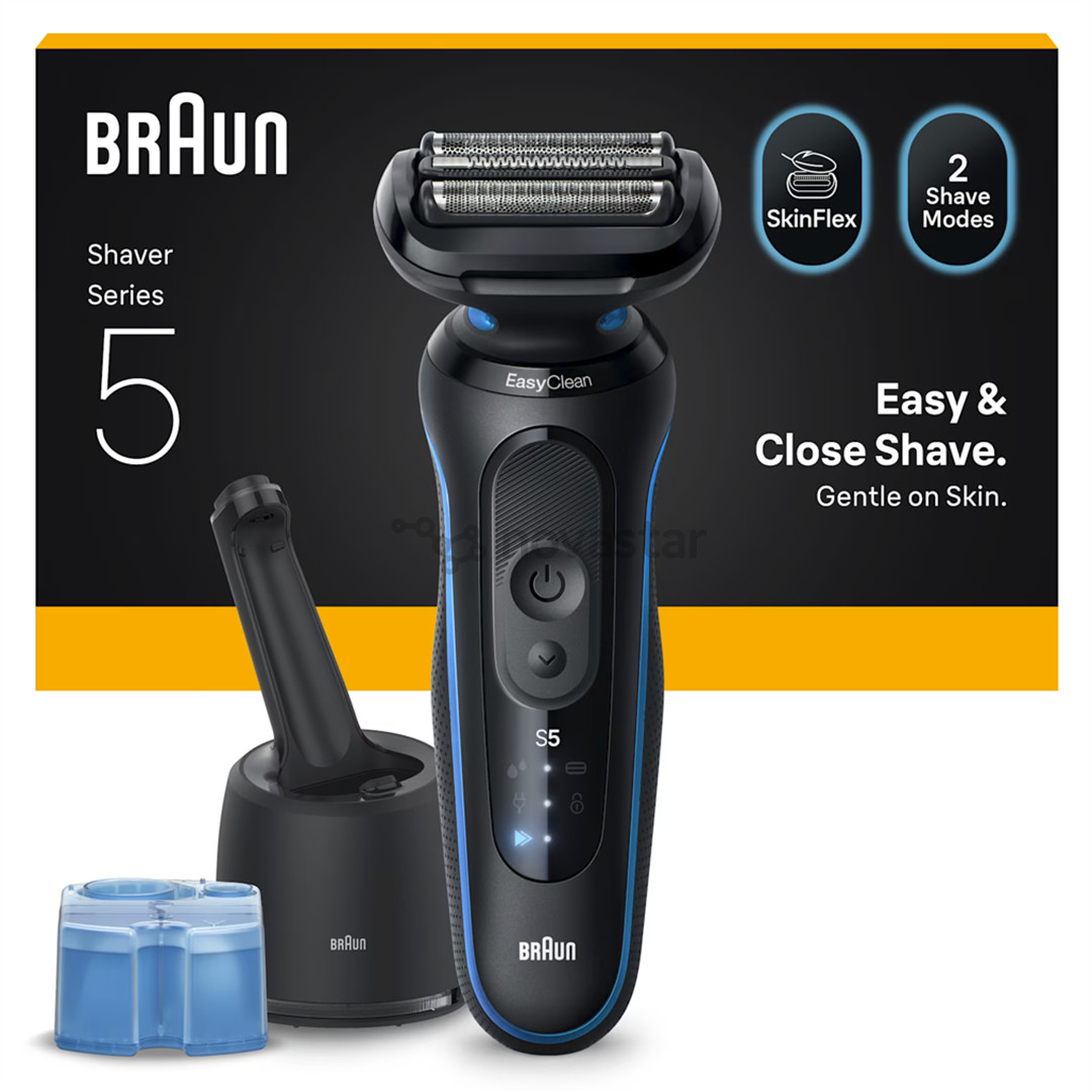 Braun Series 5, Wet & Dry, juoda/mėlyna - Barzdaskutė