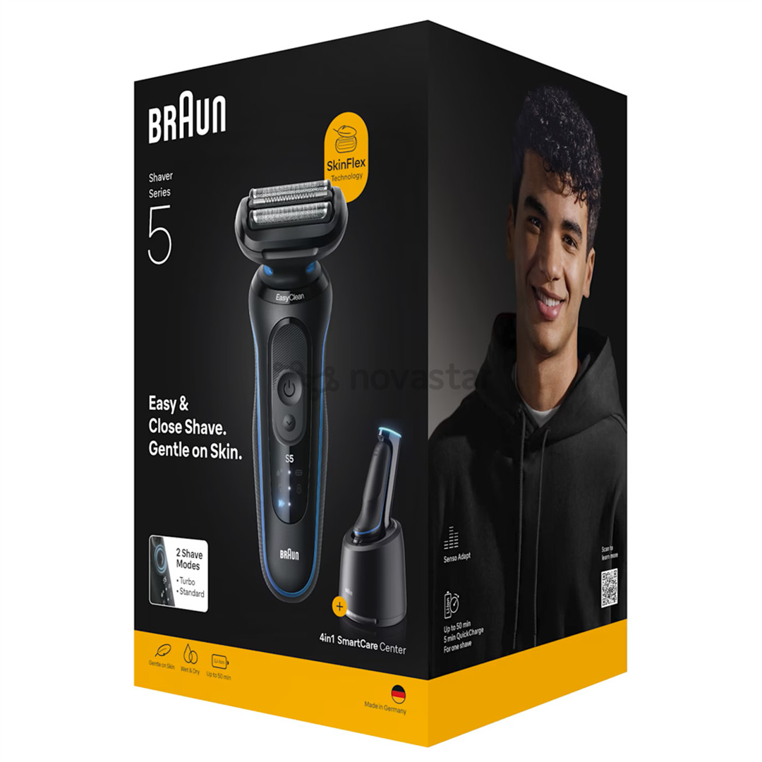 Braun Series 5, Wet & Dry, juoda/mėlyna - Barzdaskutė
