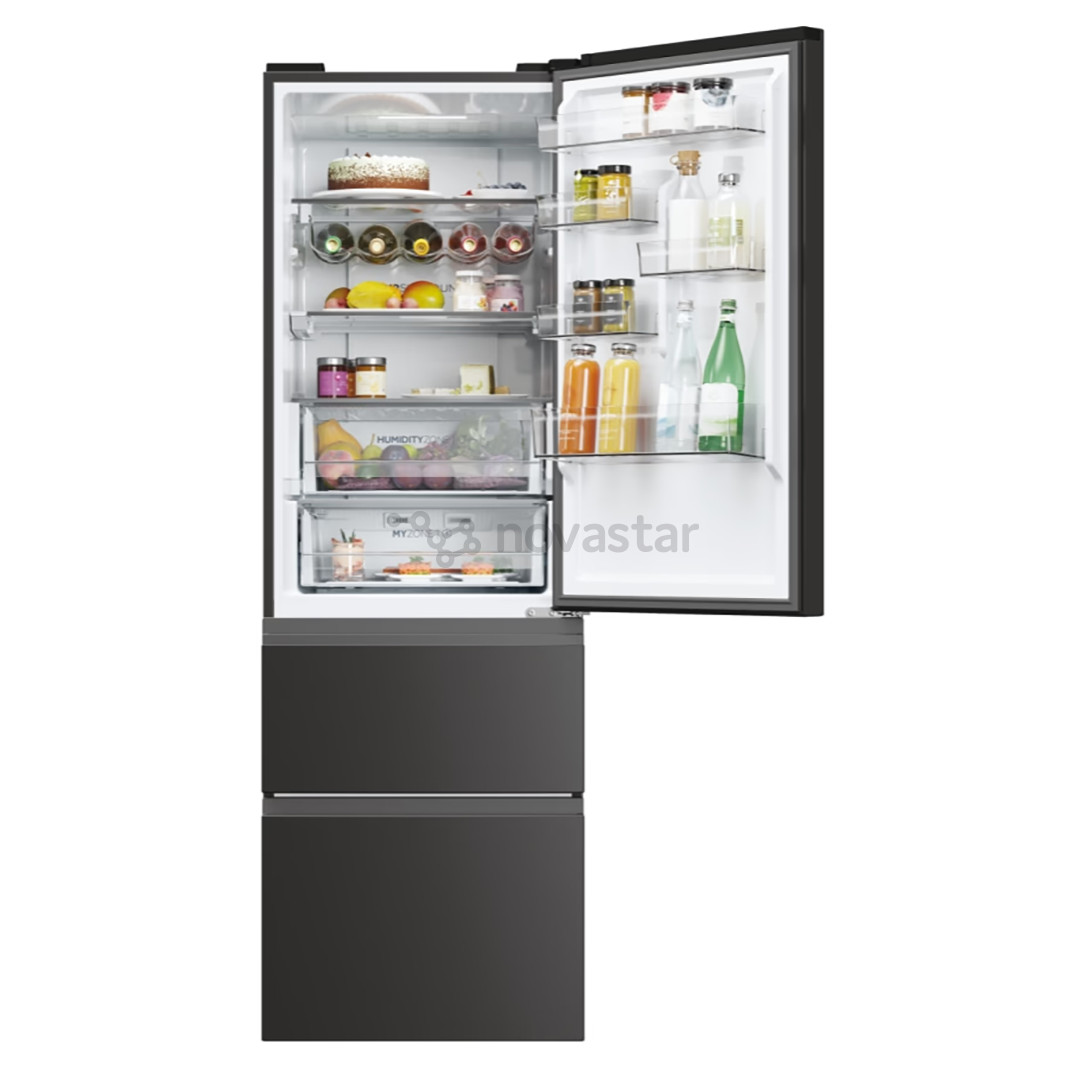Haier 3D 60 Series 5, Total No Frost, 360 L, aukštis 185 cm, juodas - Šaldytuvas