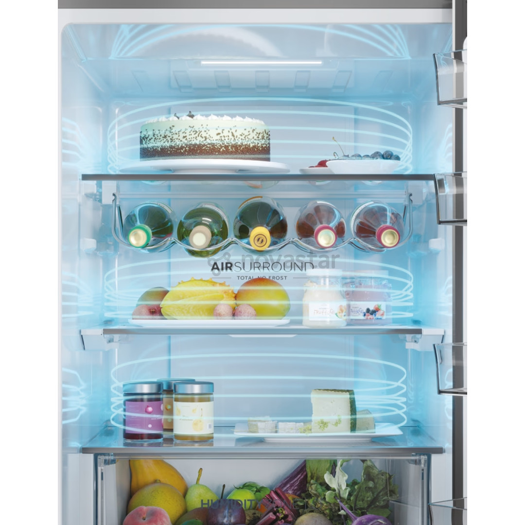 Haier 3D 60 Series 5, Total No Frost, 360 L, aukštis 185 cm, juodas - Šaldytuvas