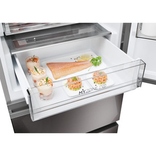 Haier 3D 60 Series 7, No Frost, 414 L, aukštis 205 cm, tamsaus nerūdijančio plieno - Šaldytuvas