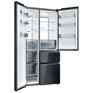 Haier S+ 4D 7, No Frost, 601 L, aukštis 190 cm, juodas - SBS Šaldytuvas