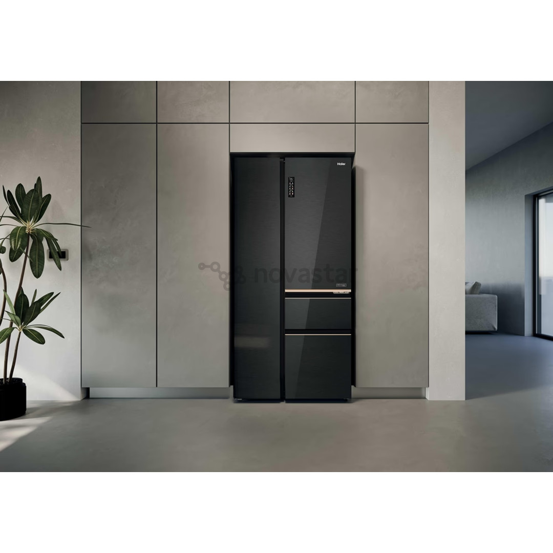 Haier S+ 4D 7, No Frost, 601 L, aukštis 190 cm, juodas - SBS Šaldytuvas