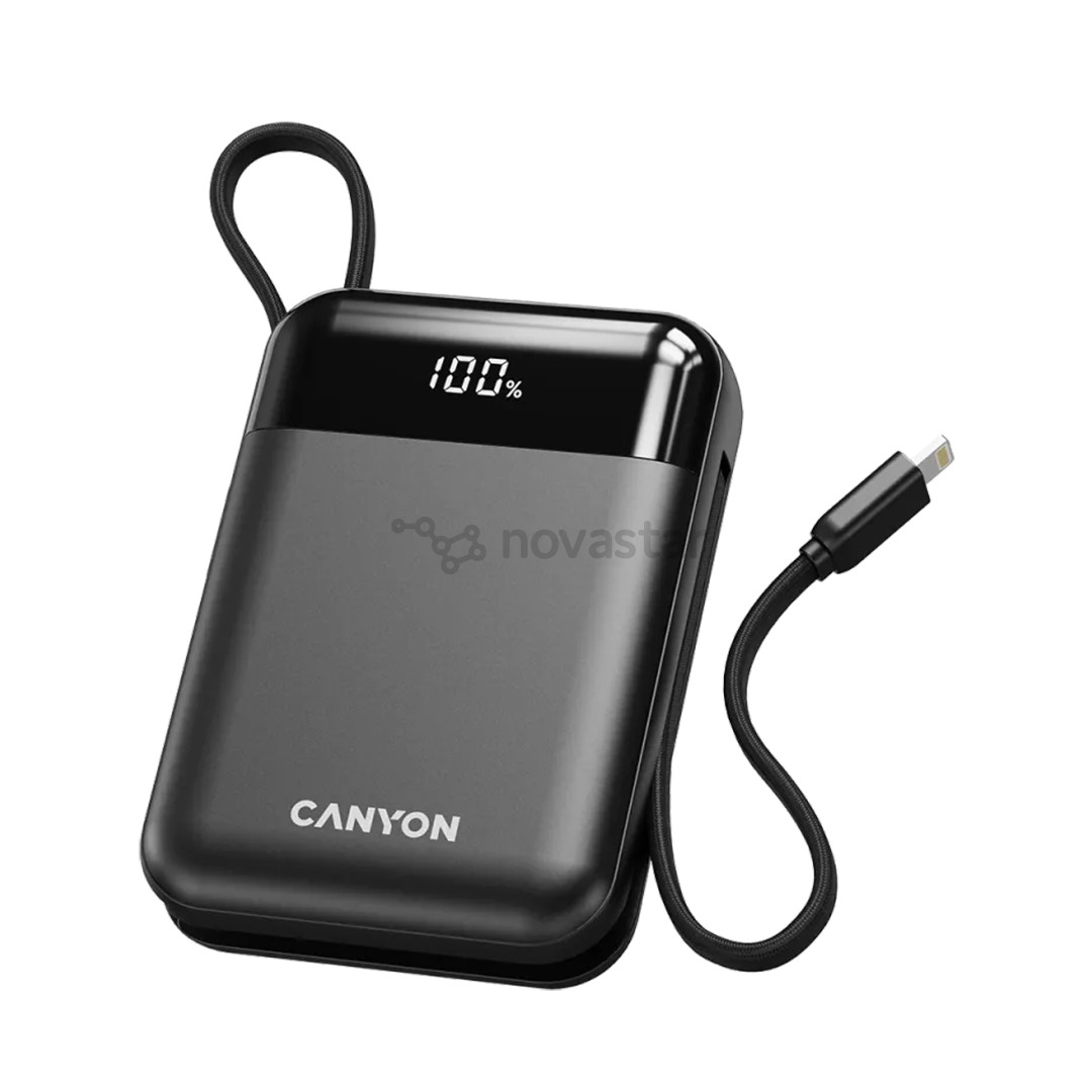 Canyon OnPower 104, 10000 mAh, juoda - Išorinė baterija