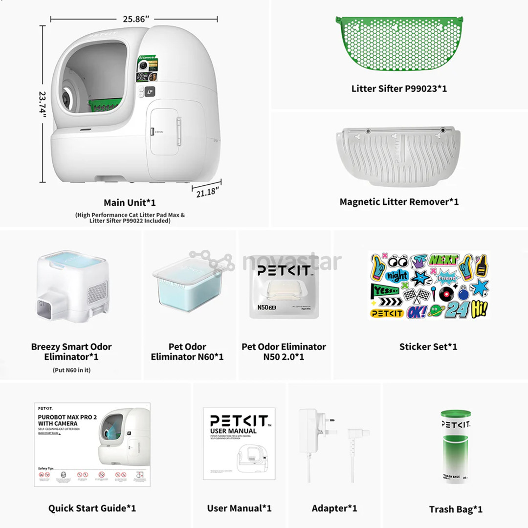 Petkit Purobot Max Pro 2, balta - Automatinė kačių kraiko dėžė