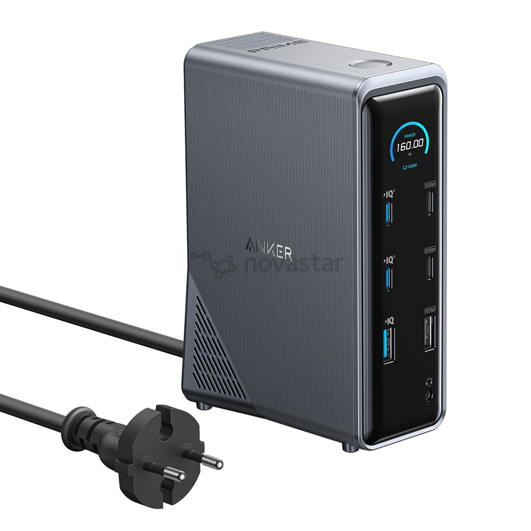 Anker Prime Dual Display, 160 W, black - Docking station