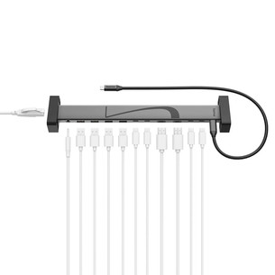 Hama Connect2Office, USB-C, 12 jungčių, 100 W, pilka - Įkrovimo stotelė