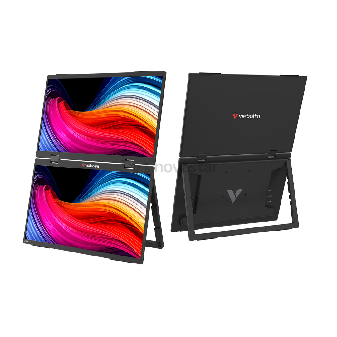 Verbatim Dual Portable Monitor, 15.6'', FullHD, IPS, 60 Hz, USB-C, pilkas - Monitorius 32403