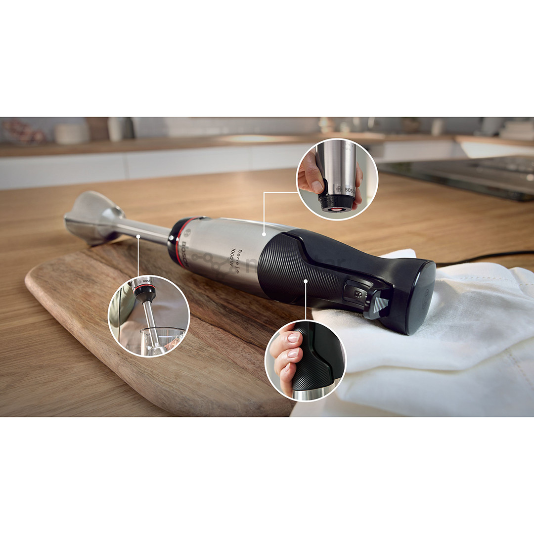 Bosch ErgoMaster, Series 6, 1000 W, nerūdijančio plieno/juodas - Rankinis trintuvas