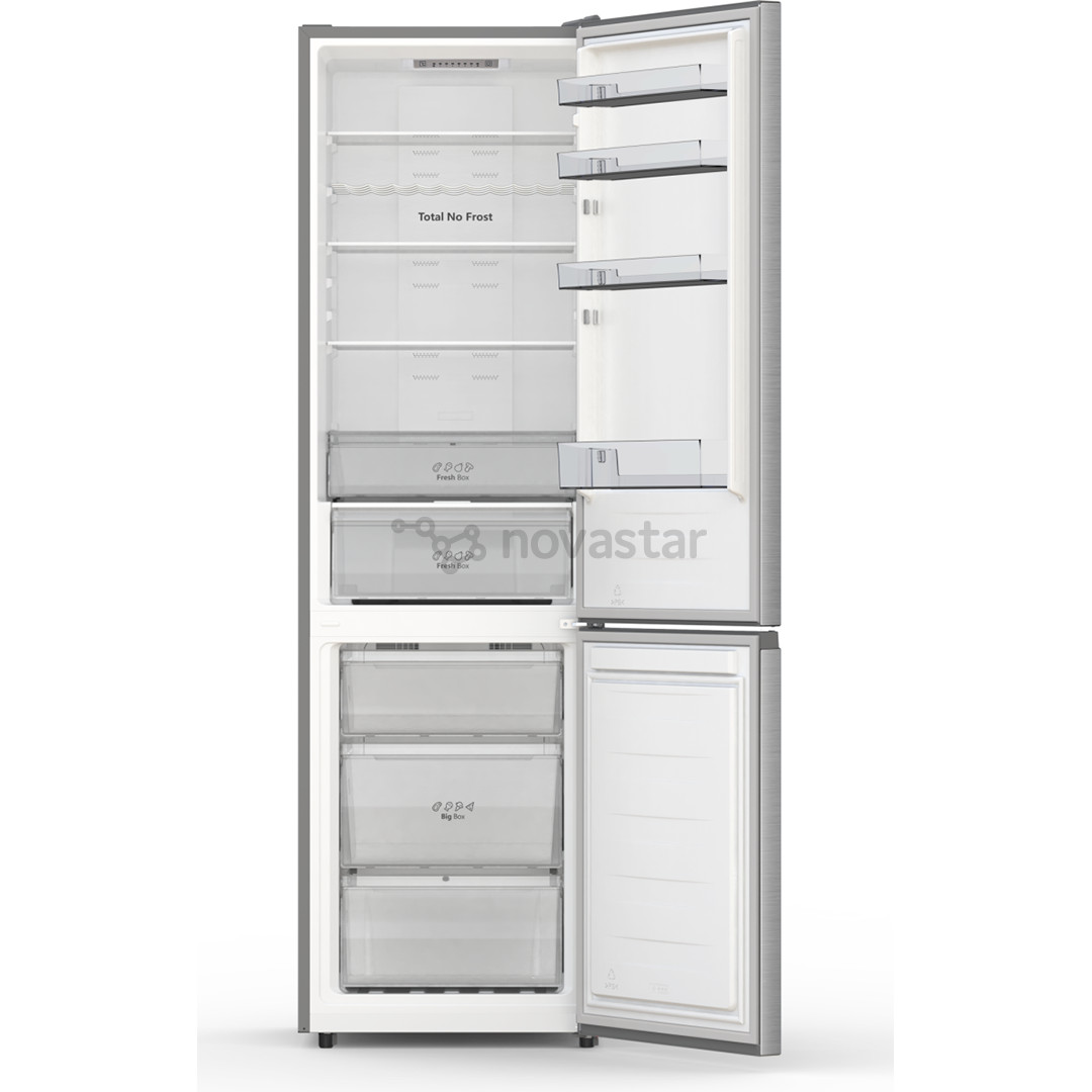 Hisense, Total No Frost, 336 L, aukštis 202 cm, pilkas - Šaldytuvas