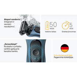 Braun Series 5, Wet & Dry, синий - Бритва