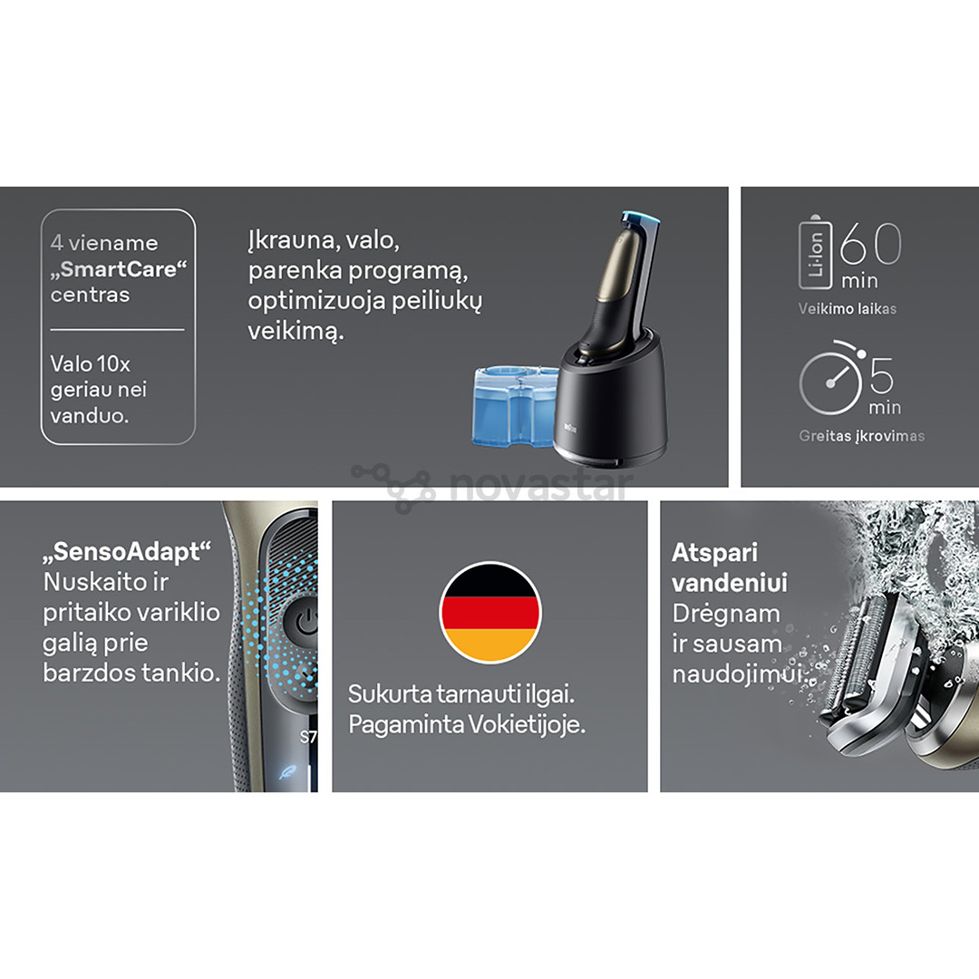 Braun Series 7, wet & dry, ruda - Barzdaskutė