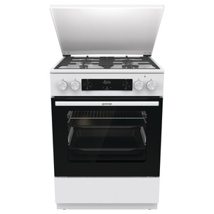 Gorenje, 71 л, ширина 60 см, белый - Газовая плита с электрической духовкой GKS6C71WF