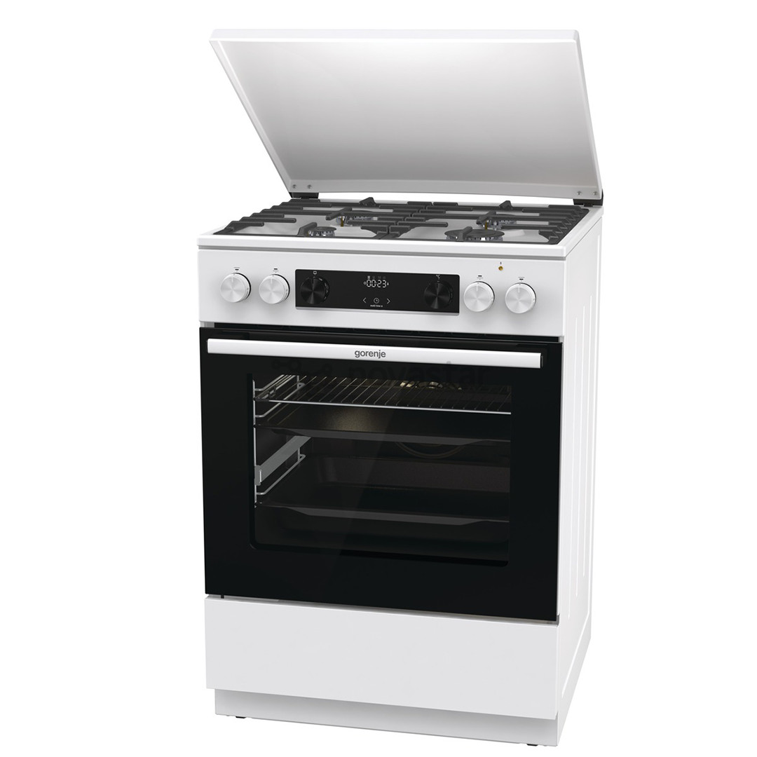 Gorenje, 71 л, ширина 60 см, белый - Газовая плита с электрической духовкой