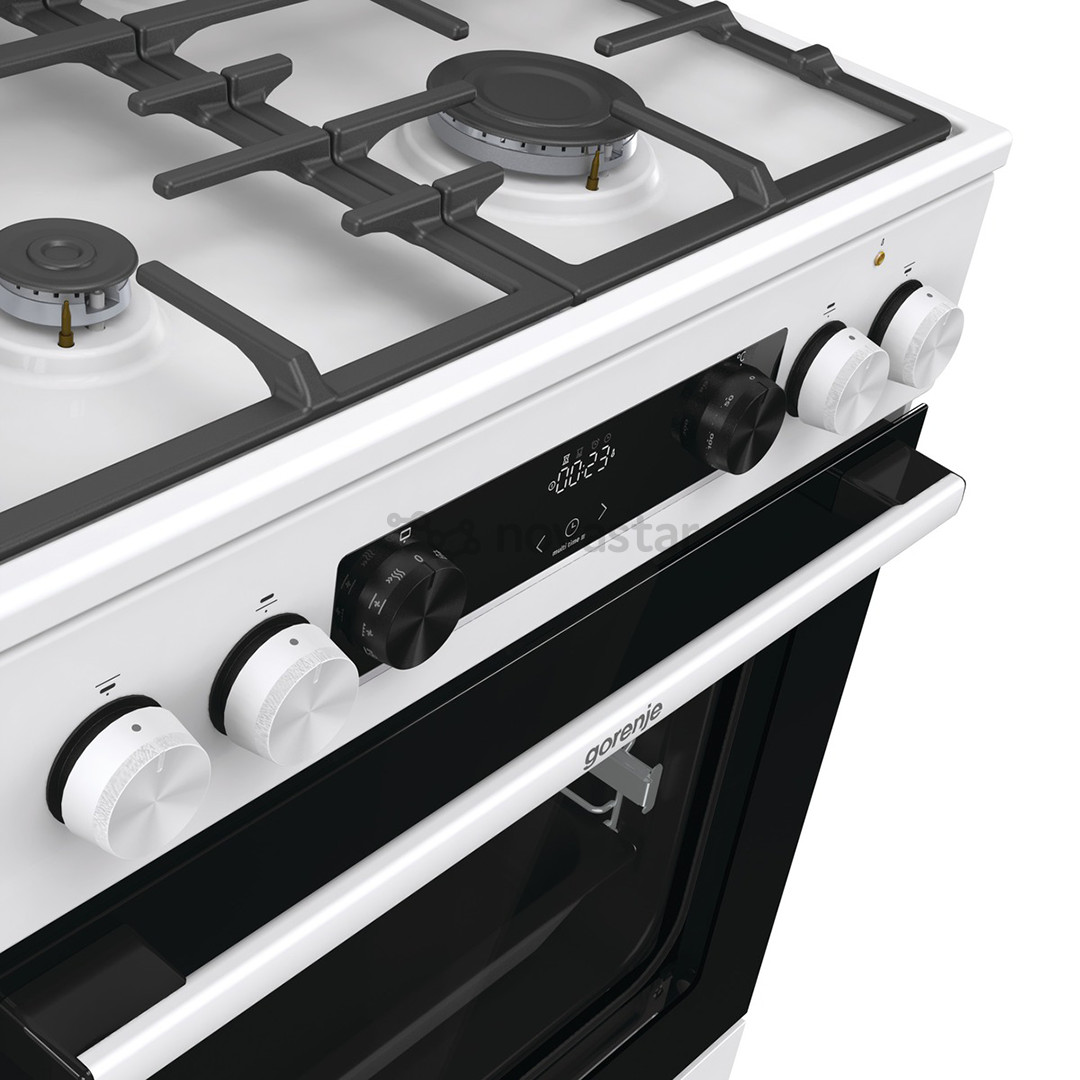 Gorenje, 71 л, ширина 60 см, белый - Газовая плита с электрической духовкой