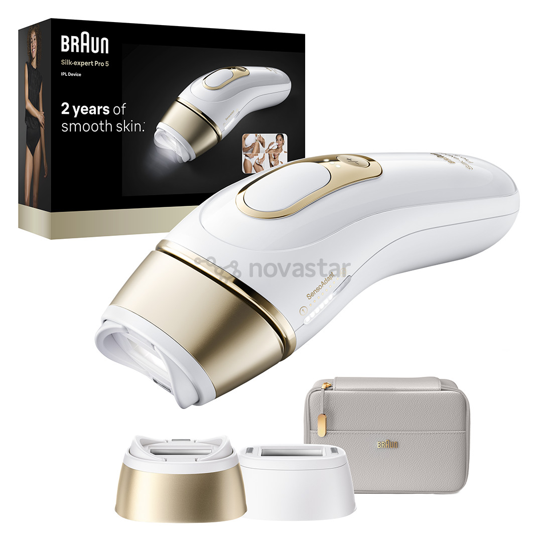 Braun Silk-expert Pro 5, белый/золотистый - Фотоэпилятор
