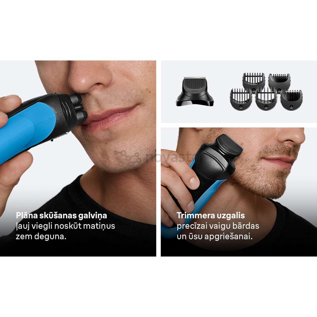 Braun Series 3 Shave & Style, Wet & Dry, синий - Бритва