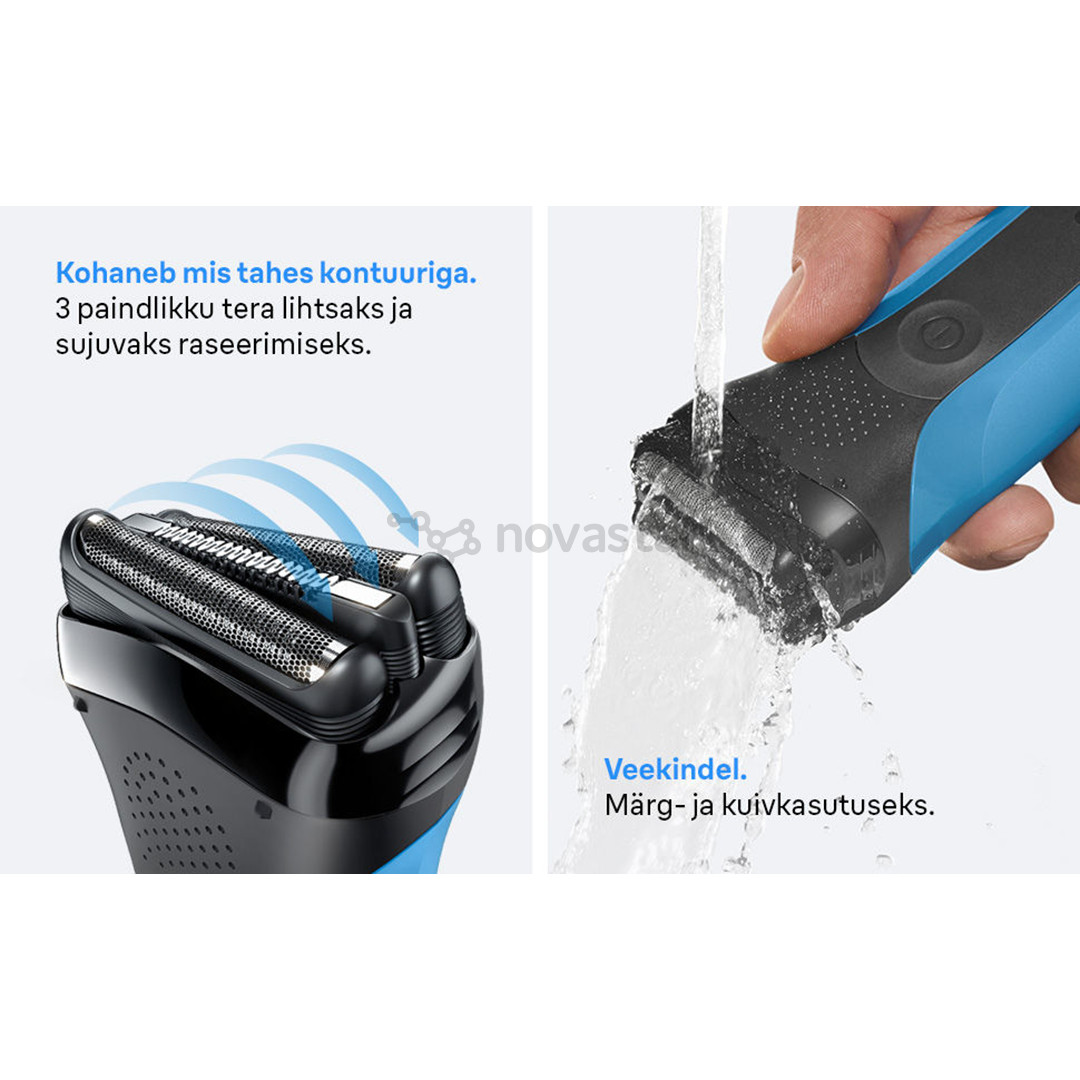Braun Series 3 Shave & Style, Wet & Dry, синий - Бритва