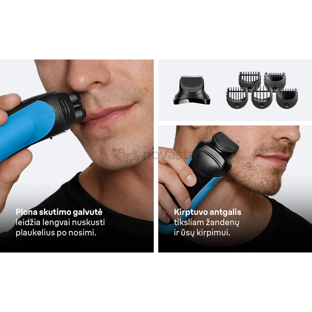 Braun Series 3 Shave & Style, Wet & Dry, синий - Бритва