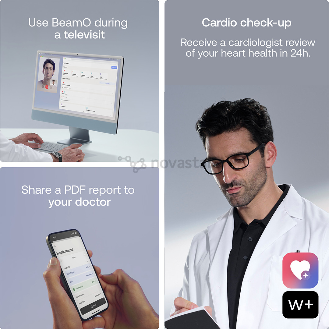 BeamO, белый/черный - Устройство для контроля показателей здоровья 4 в 1