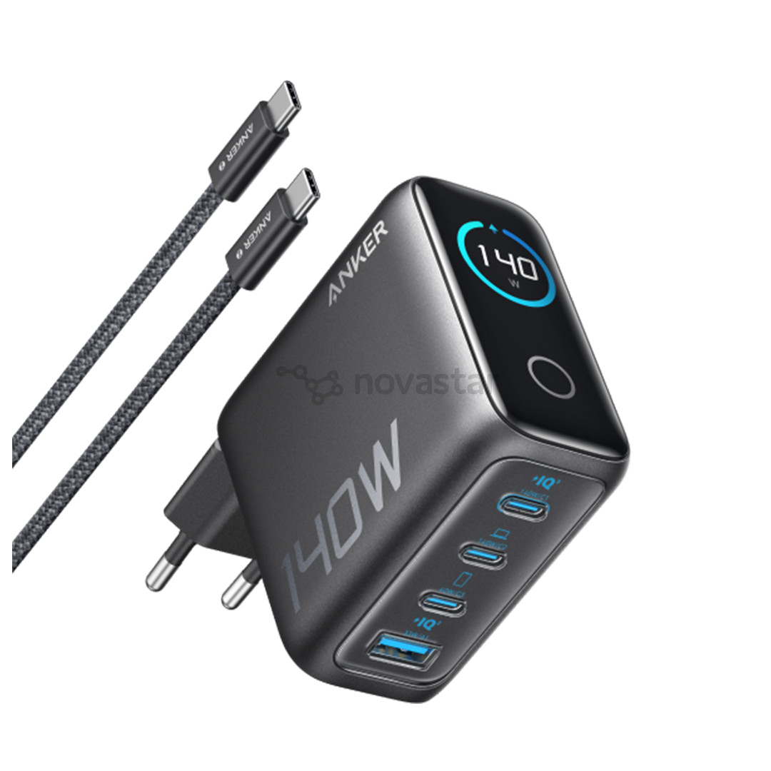 Anker 4-Port Foldable PD 3.1 USB-C GaN Charger, 140W, gray - Charger