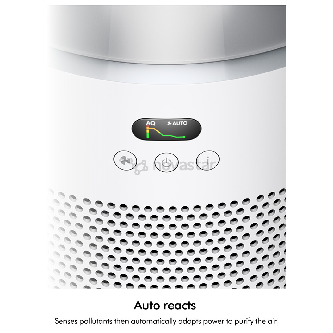 Dyson HushJet™ Purifier Compact HJ10, baltas/sidabro spalvos - Oro valytuvas