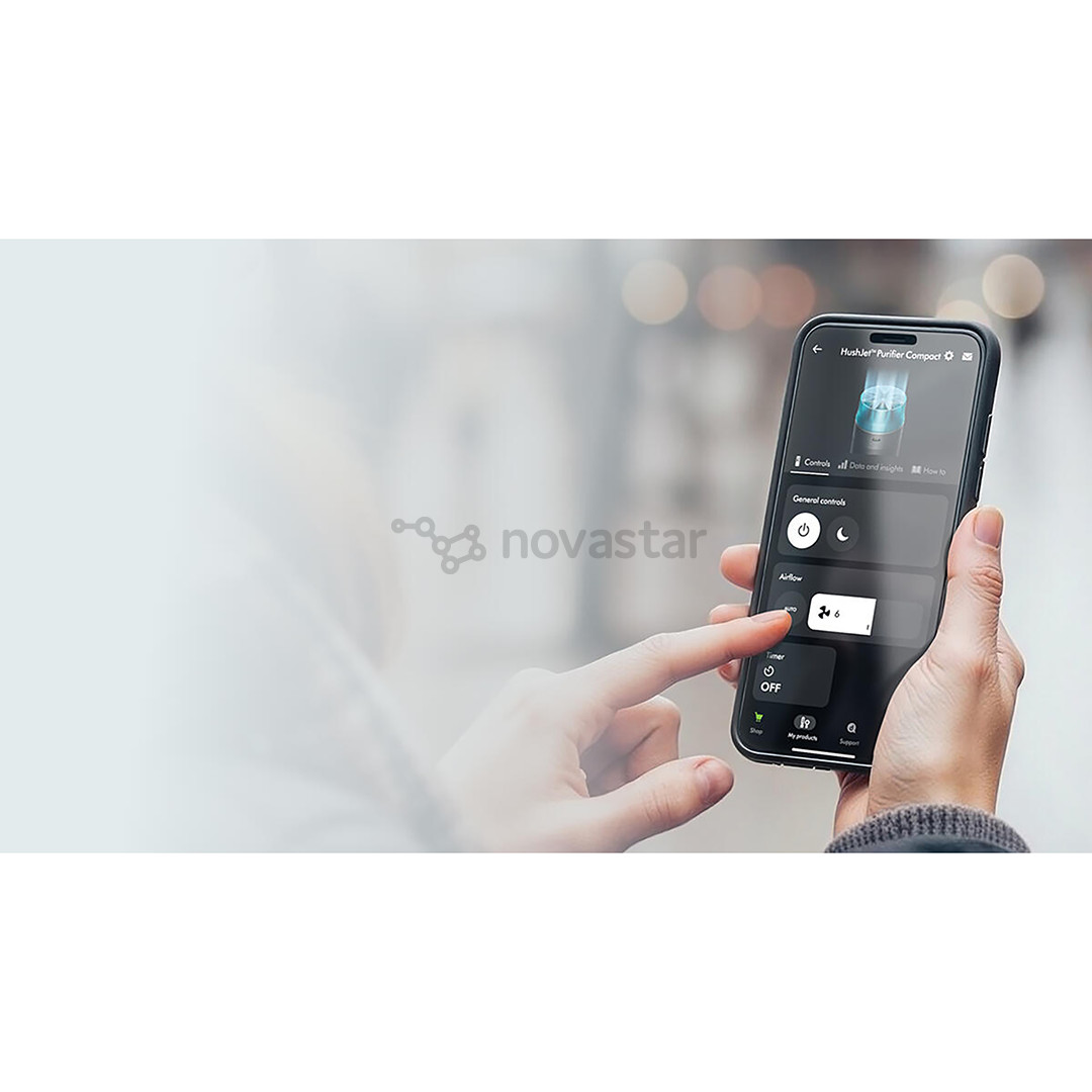 Dyson HushJet™ Purifier Compact HJ10, baltas/sidabro spalvos - Oro valytuvas