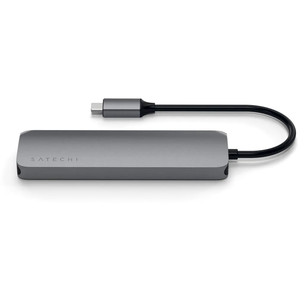 Satechi USB-C Multiport Pro Adapter, USB-A, USB-C, HDMI, SD, microSD, pilkas - Adapteris