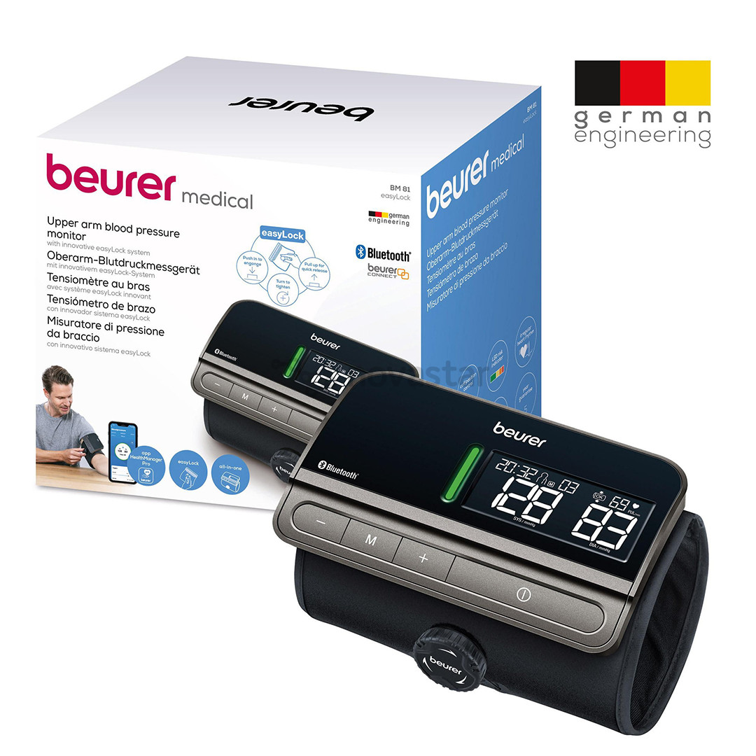 Beurer easyLock, juodas/smėlio spalvos - Kraujospūdžio matuoklis