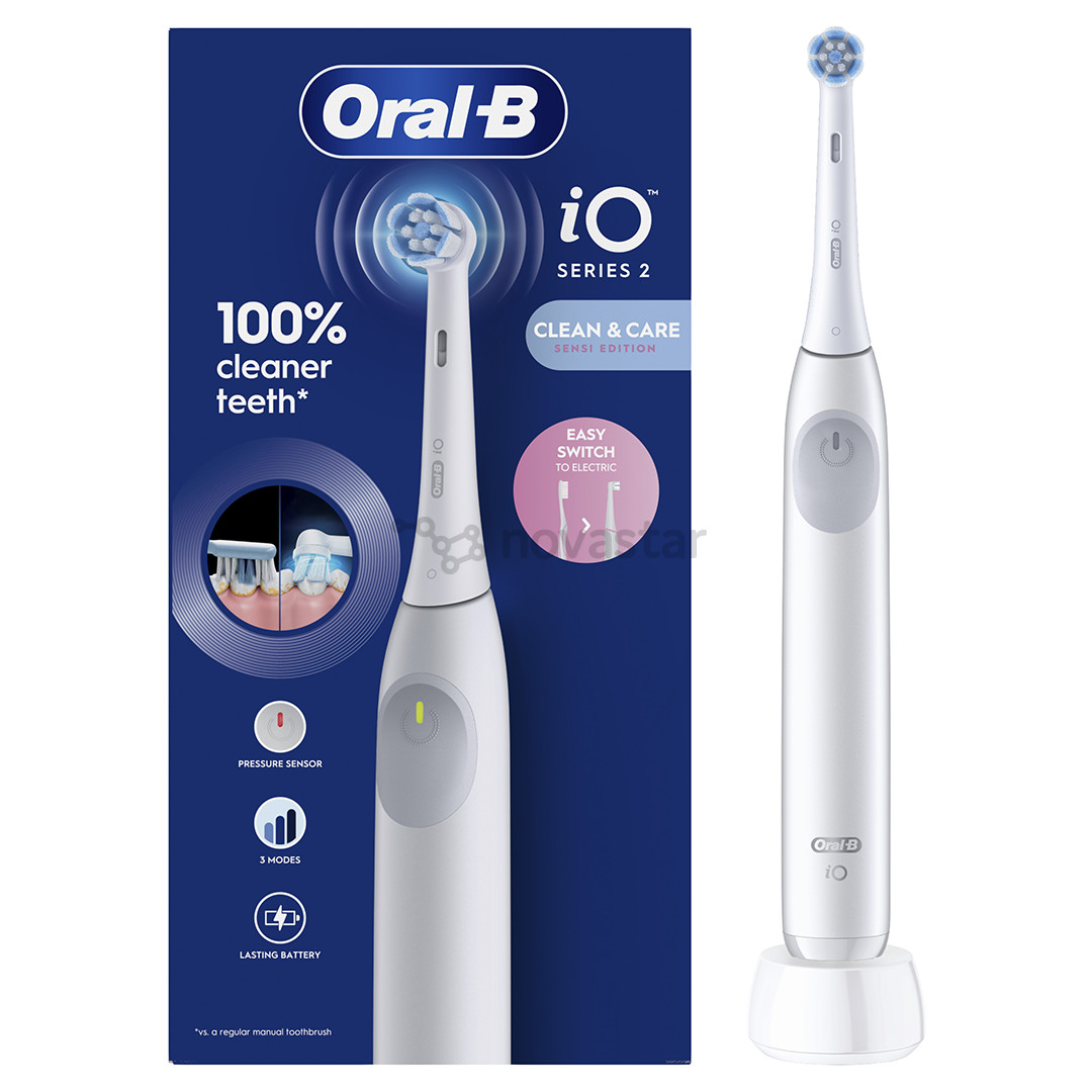 Braun Oral-B iO2, baltas - Elektrinis dantų šepetėlis