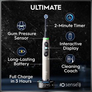 Braun Oral-B iO 10, Gold Edition, juodas/aukso spalvos - Elektrinis dantų šepetėlis