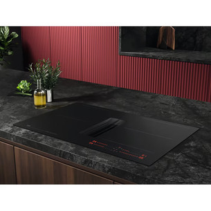 AEG 7000 Series SaphirMatt® Hob2Hood, width 80 cm, black - Built-in induction hob with cooker hood