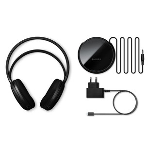 Philips SHC5200M2 TV headphones, juodos - Belaidės ausinės