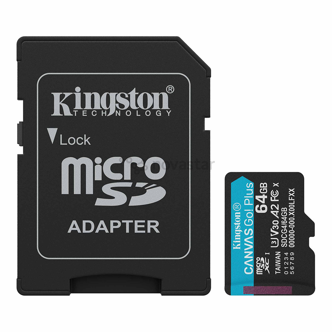 Kingston Canvas Go! Plus, microSDXC, 64 ГБ, черный - Карта памяти