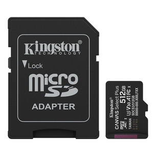Kingston Canvas Select Plus, UHS-I, microSD, 512 ГБ, черный - Карта памяти SDCS3/512GB