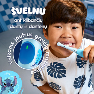 Braun Oral-B iO Kids, Disney, Stitch, голубой - Электрическая зубная щетка + футляр