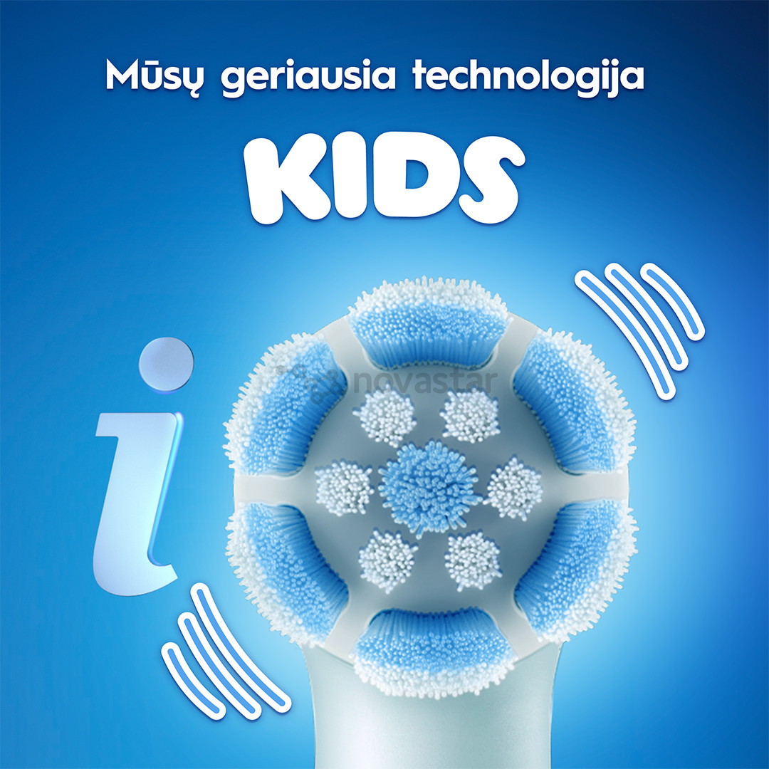 Braun Oral-B iO Kids, Disney, Stitch, голубой - Электрическая зубная щетка + футляр
