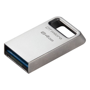 Kingston DataTraveler Micro, 64 GB, sidabro spalvos - USB atmintinė