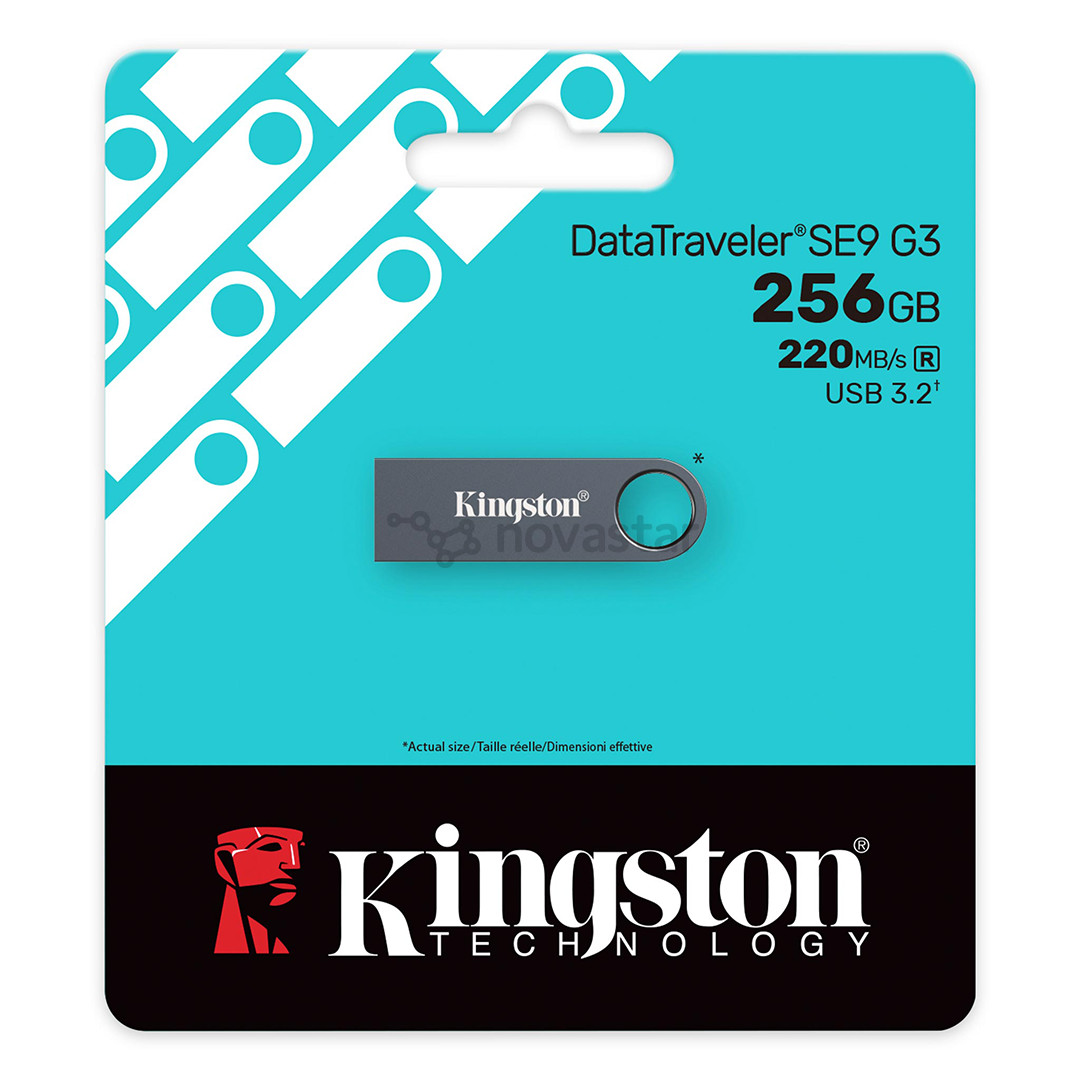 Kingston DataTraveler SE9 G3, 256 GB, tamsiai pilka - USB atmintinė