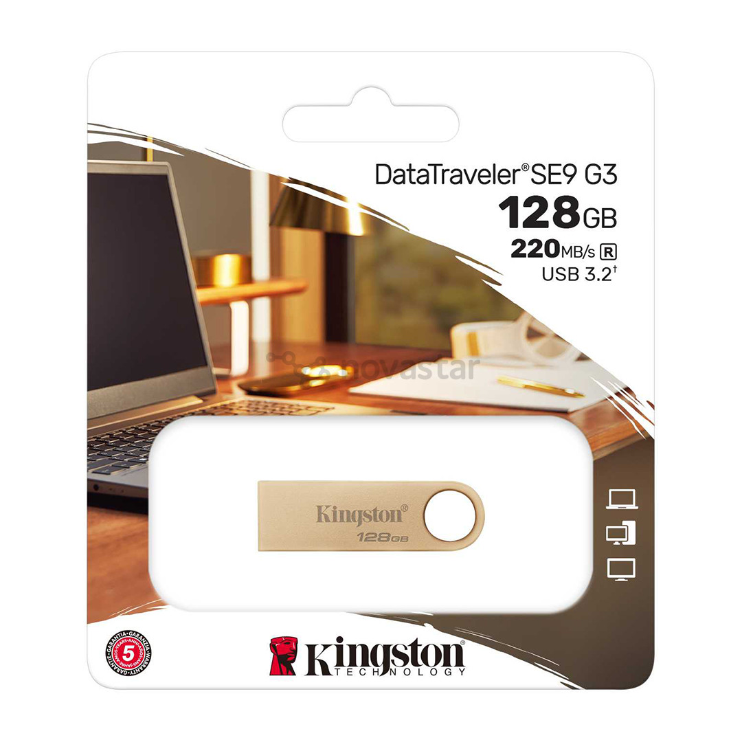 Kingston DataTraveler SE9 G3, 128 GB, gold - USB Flash Drive