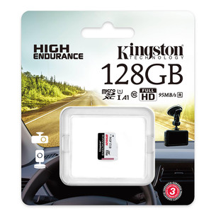 Kingston High-Endurance, microSDXC, 128 ГБ, черный/белый - Карта памяти